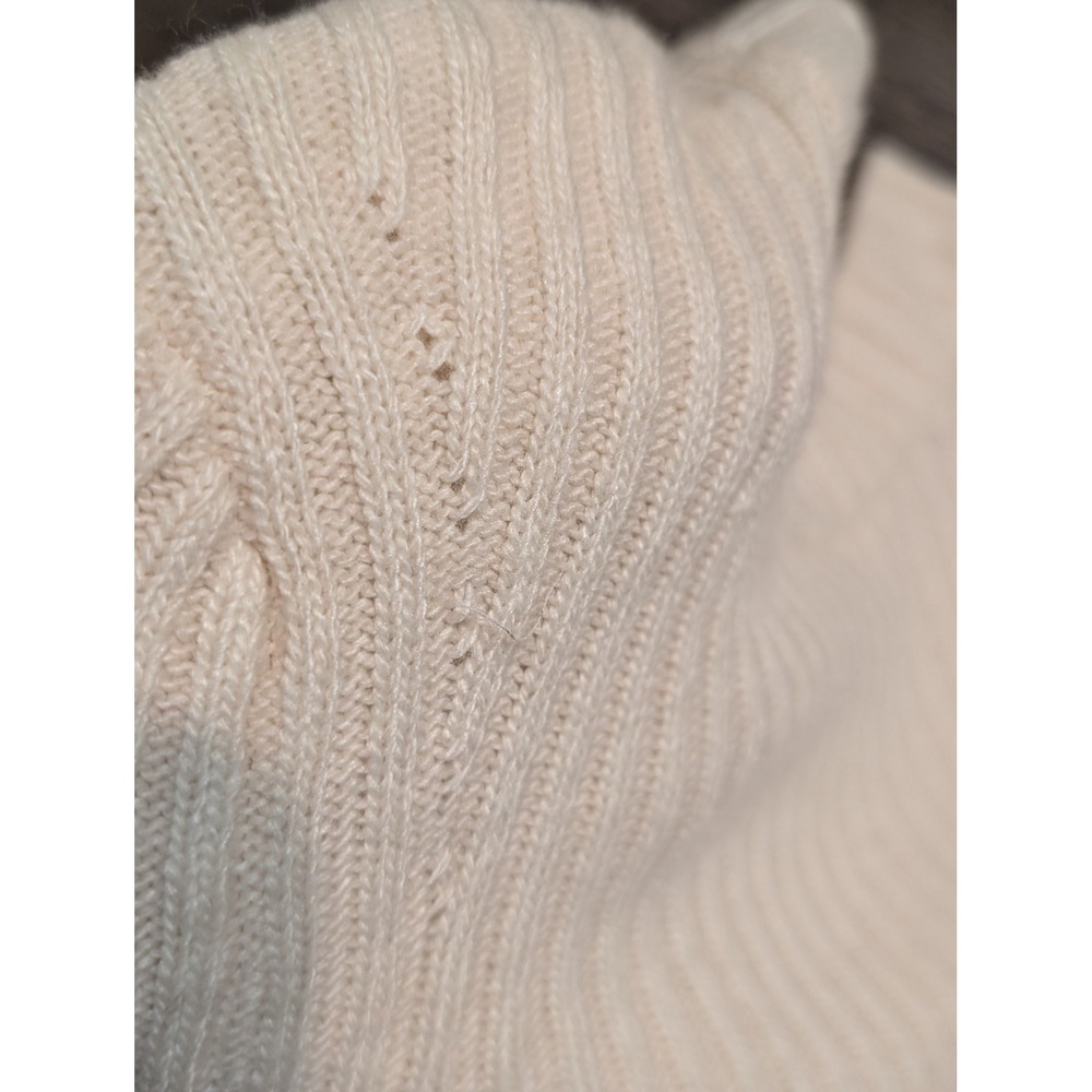 Proenza Schouler White Label Cream Ribbed Knit Mock Neck Sweater Dress M READ - Picture 2 of 6